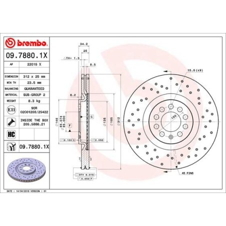 Brake Disc BREMBO 09.7880.1X