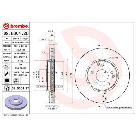 Brake Disc BREMBO 09.8304.21