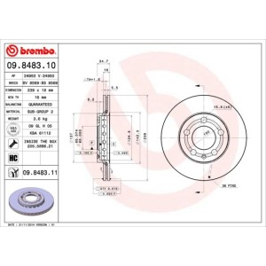 Δισκόπλακα BREMBO 09.8483.11