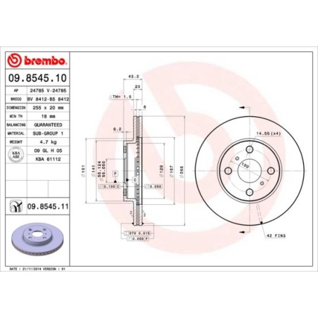 Brake Disc BREMBO 09.8545.10