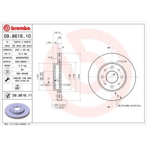 Δισκόπλακα BREMBO 09.8616.11