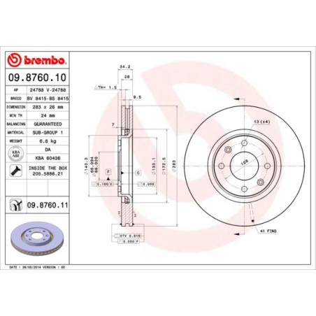 Brake Disc BREMBO 09.8760.11