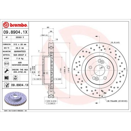 Δισκόπλακα BREMBO 09.8904.1X