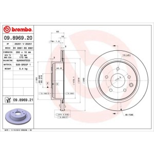 Brake Disc BREMBO 09.8969.21