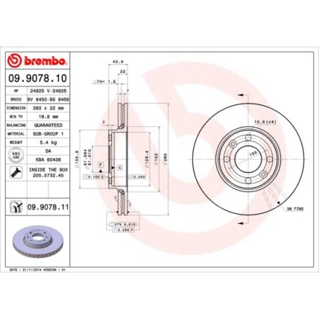 Brake Disc BREMBO 09.9078.10