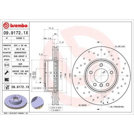 Δισκόπλακα BREMBO 09.9172.1X