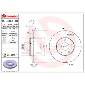 Brake Disc BREMBO 09.9368.11