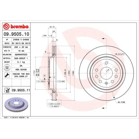 Δισκόπλακα BREMBO 09.9505.11