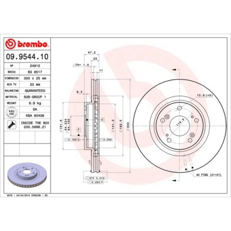 Δισκόπλακα BREMBO 09.9544.11