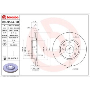 Δισκόπλακα BREMBO 09.9574.21