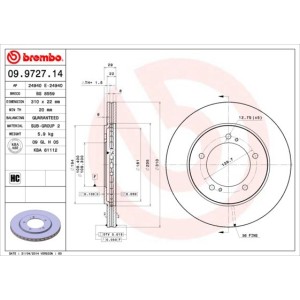 Δισκόπλακα BREMBO 09.9727.14