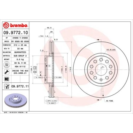 Δισκόπλακα BREMBO 09.9772.10