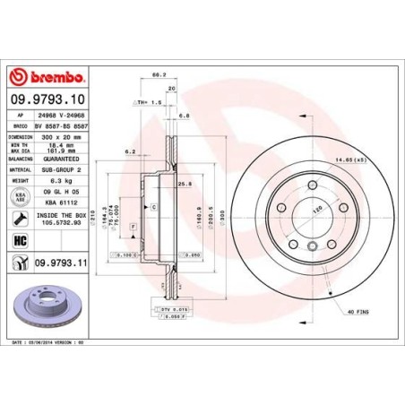 Δισκόπλακα BREMBO 09.9793.11