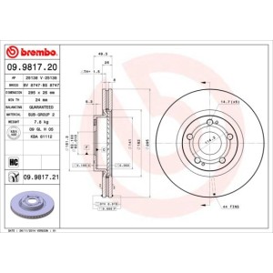 Δισκόπλακα BREMBO 09.9817.20