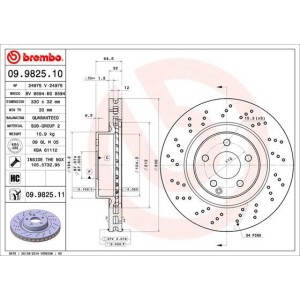 Δισκόπλακα BREMBO 09.9825.11