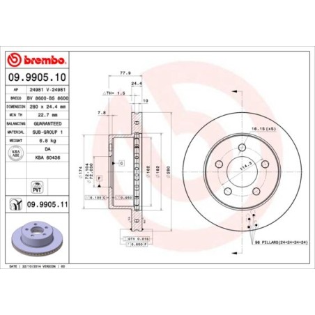 Brake Disc BREMBO 09.9905.11