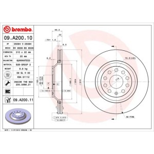 Δισκόπλακα BREMBO 09.A200.11