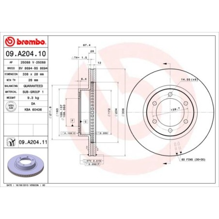 Brake Disc BREMBO 09.A204.11