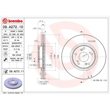 Brake Disc BREMBO 09.A272.11