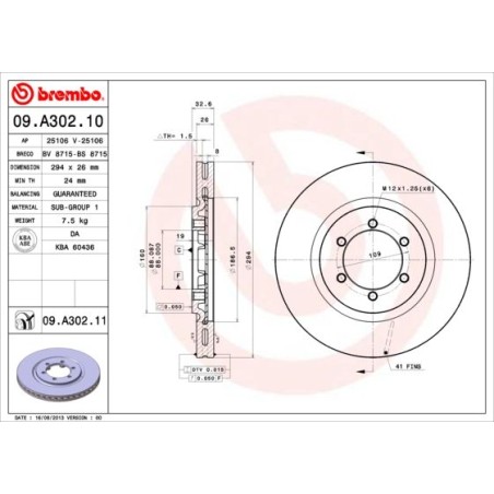 Brake Disc BREMBO 09.A302.11