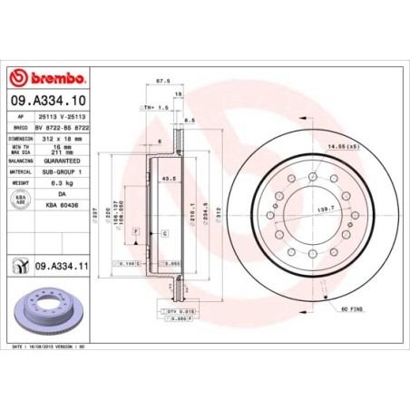 Brake Disc BREMBO 09.A334.11