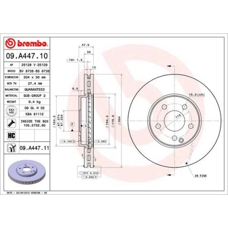 Δισκόπλακα BREMBO 09.A447.11