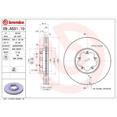 Brake Disc BREMBO 09.A531.10