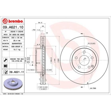 Δισκόπλακα BREMBO 09.A621.11