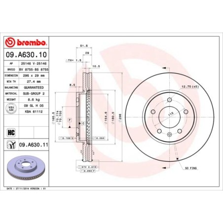 Brake Disc BREMBO 09.A630.11