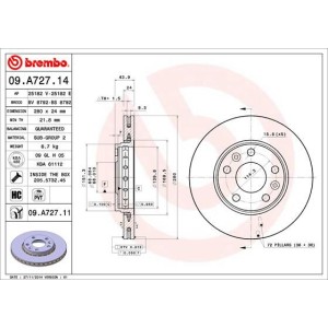 Δισκόπλακα BREMBO 09.A727.11