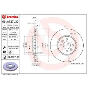 Δισκόπλακα BREMBO 09.A727.31