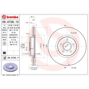 Δισκόπλακα BREMBO 09.A728.10