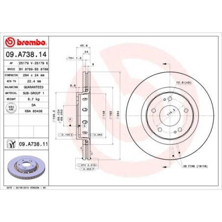 Brake Disc BREMBO 09.A738.11