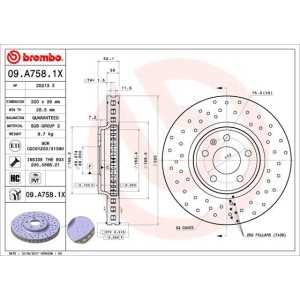 Δισκόπλακα BREMBO 09.A758.1X
