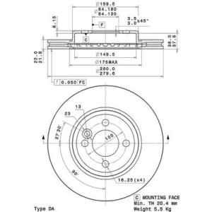 Δισκόπλακα BREMBO 09.A761.11