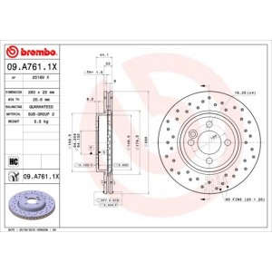 Δισκόπλακα BREMBO 09.A761.1X