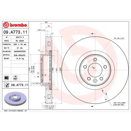 Brake Disc BREMBO 09.A773.11