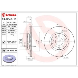 Brake Disc BREMBO 09.B042.10