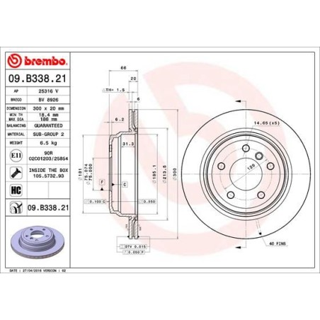 Brake Disc BREMBO 09.B338.21