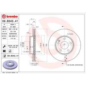 Δισκόπλακα BREMBO 09.B343.41