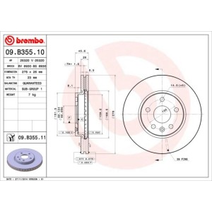 Δισκόπλακα BREMBO 09.B355.11