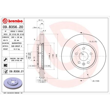 Brake Disc BREMBO 09.B356.21