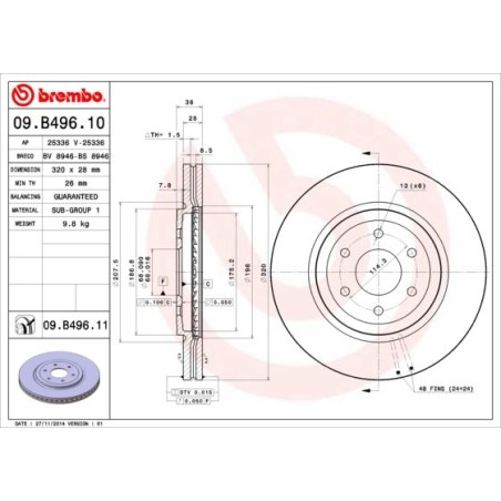 Brake Disc BREMBO 09.B496.10