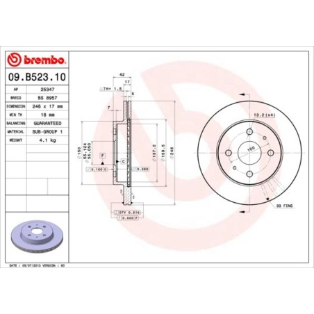 Brake Disc BREMBO 09.B523.10