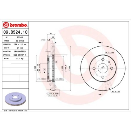 Δισκόπλακα BREMBO 09.B524.10