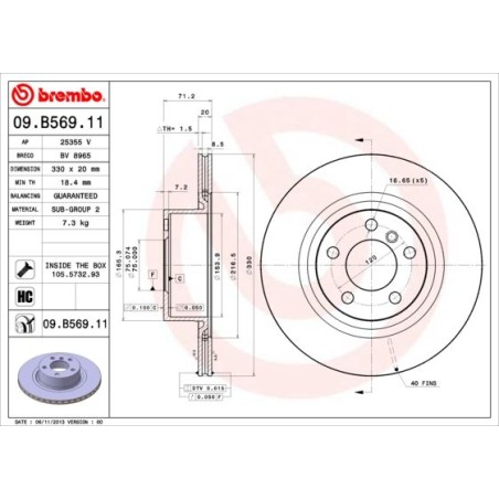 Δισκόπλακα BREMBO 09.B569.11