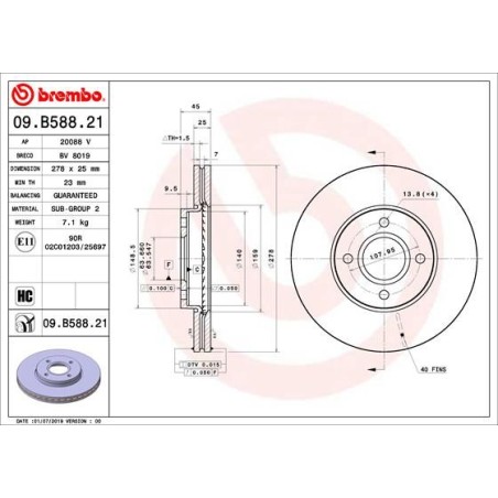 Δισκόπλακα BREMBO 09.B588.21