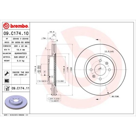 Brake Disc BREMBO 09.C174.11