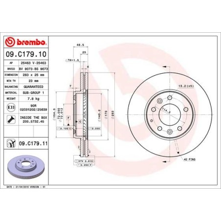 Δισκόπλακα BREMBO 09.C179.11