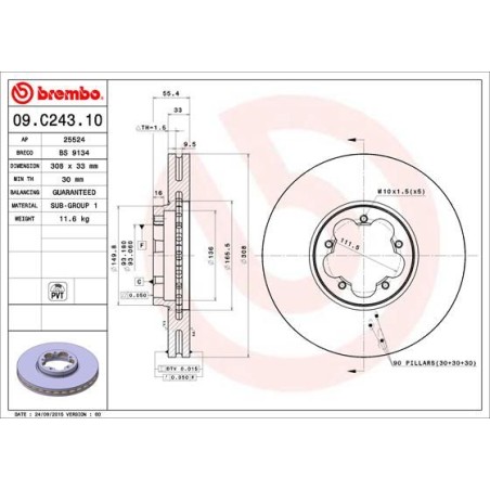 Brake Disc BREMBO 09.C243.10